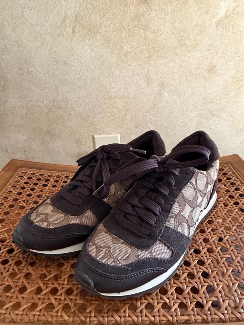 Coach Brown and Dark Brown women’s Signature designer Sneakers